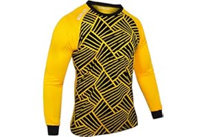 Kalci Hidden Chest Padding Soccer Goalie Jersey Youth & Adult. Long Sleeves Elbow Padded Goalkeeper Shirt for Boys & Girls