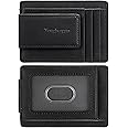Toughergun Slim Minimalist Wallet for Men with Magnetic Money Clip Leather Wallet, Credit Card Holder RFID Blocking Front Pocket Holds Cash and Cards