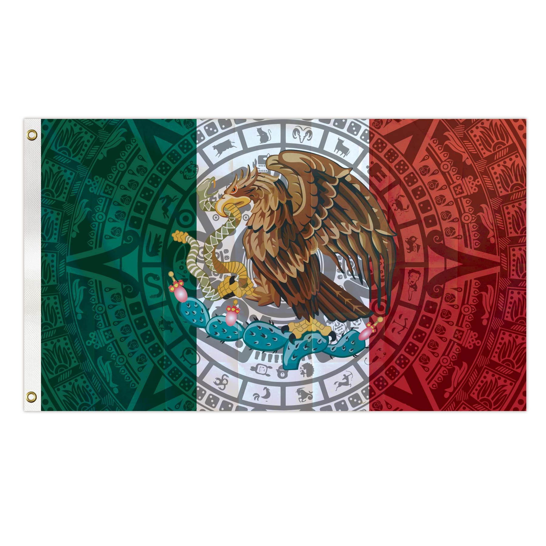 Photo 1 of Aguila Grande Mexican Flag 3x5ft Mexico Flag with Brass Grommets and Vivid Color for Outdoor Indoor Yard Home Garden Decor