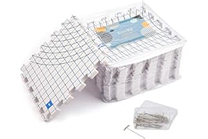 KnitIQ Blocking Mats for Knitting - Pack of 3, 0.75" Thick Boards with Circular Gridlines, 12.6" L x 12.6" H x 2.32" W - Includes 100 T-Pins and Storage Bag - Ideal for Needlework and Crochet Project