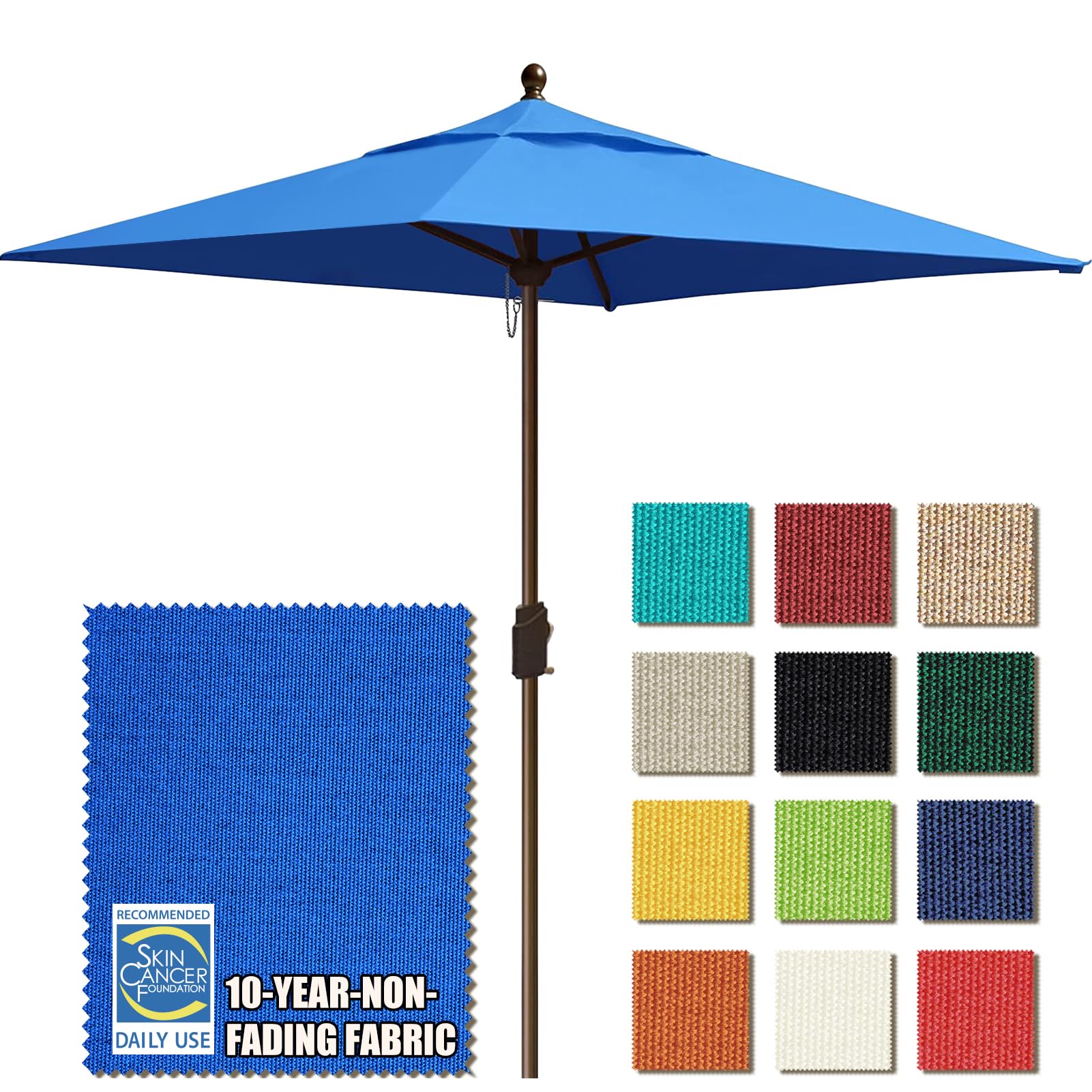 Photo 1 of **FOR PARTS ONLY**
Elites hade USA 10-Year-Non-Fading 6x6Ft Square Market Umbrella Patio Outdoor Table Umbrella with Ventilation, Royal Blue