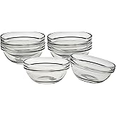 Luminarc Stackable 3 Inch Glass Pinch Bowl, Set of 6