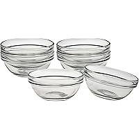 Luminarc Stackable 3 Inch Glass Pinch Bowl, Set of 6