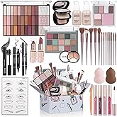All in One Makeup Kit for Women Full Kit, Makeup Gift Set for Girls & Teen, Travel Makeup Set, Professional Makeup Kit Includes lash Clusters Kit Eyeshadow Lipstick Brow Pencil Eyeliner Brush Set