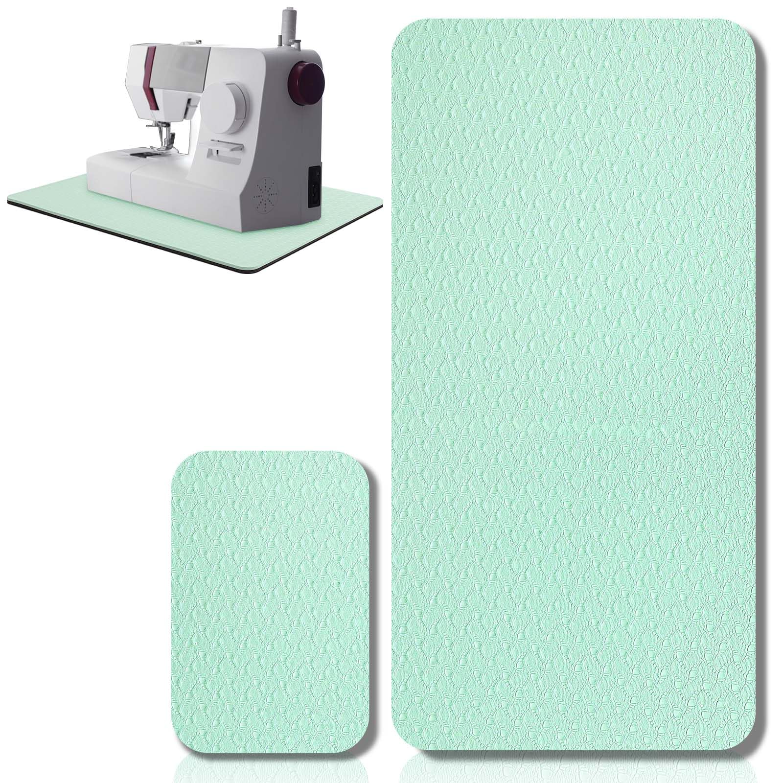 Photo 1 of 2 Pcs Sewing Machine Muffling Mat Pedal Sewing Mat Reduce Vibrations Noise No Slip Machine Accessories for Quilting(17'' X 36'' and 9'' X 14'',Green)
