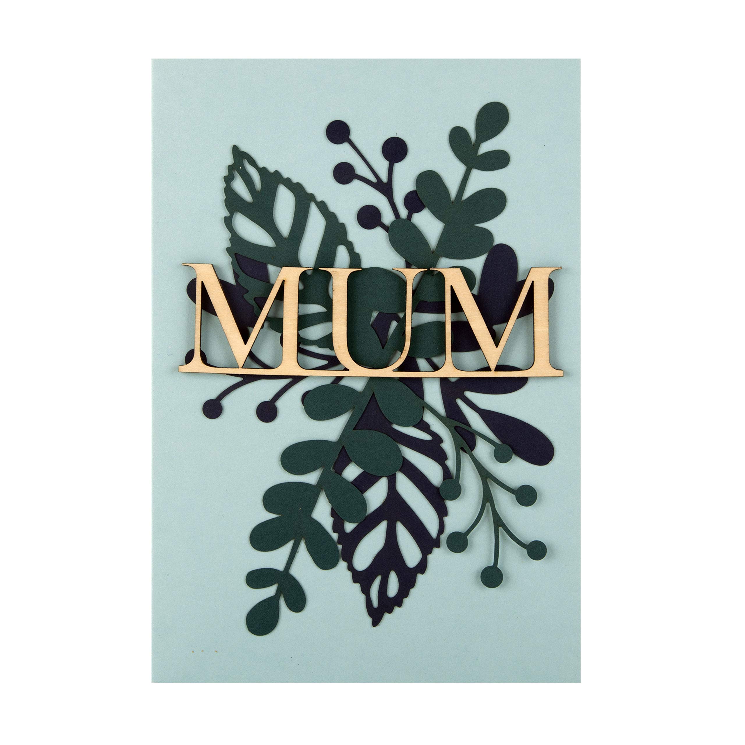 Hallmark Mothers Day Card for Mum, Small, With Heartfelt Wooden Keepsake, Green