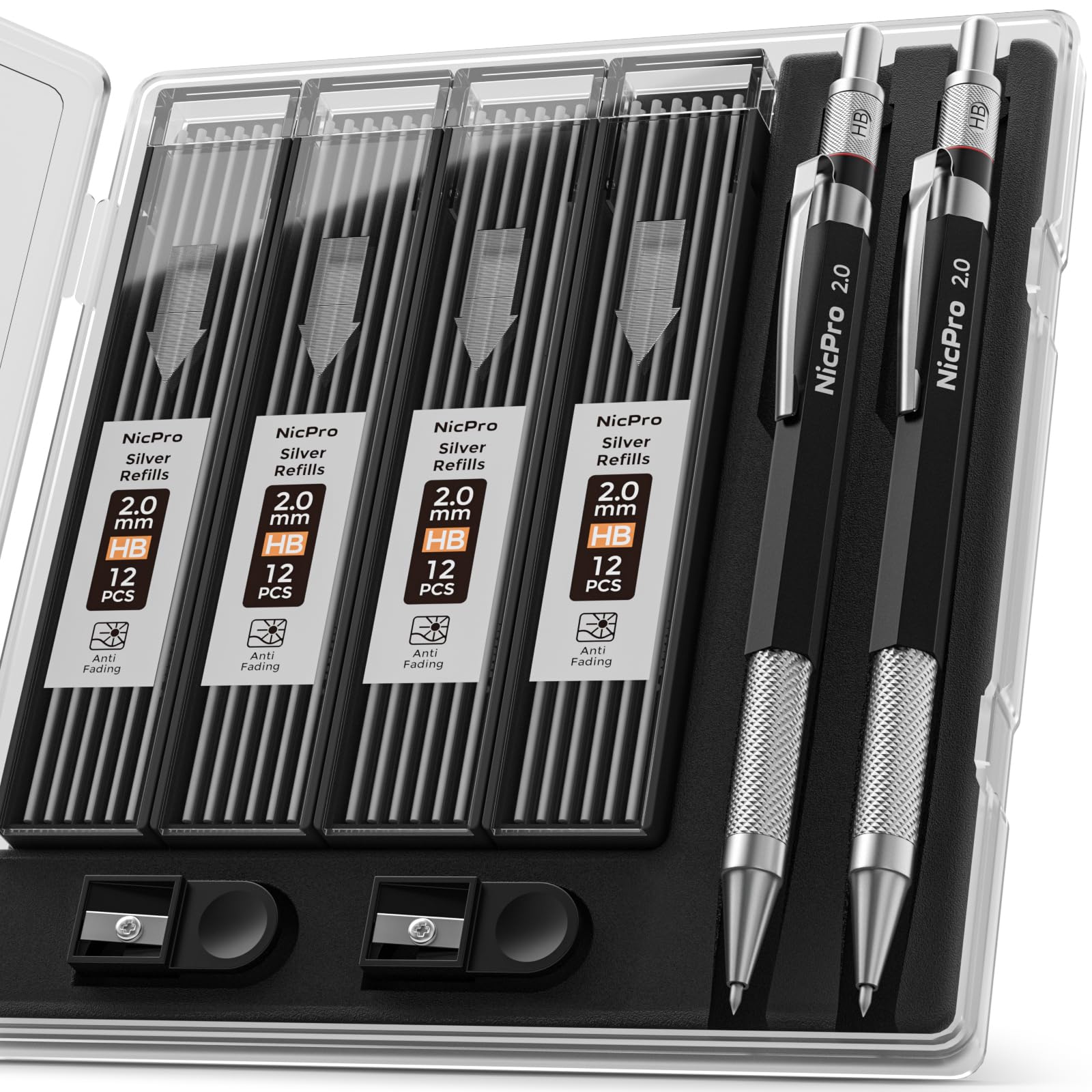 Nicpro 2mm Welder Mechanical Pencil Set with 48PCS