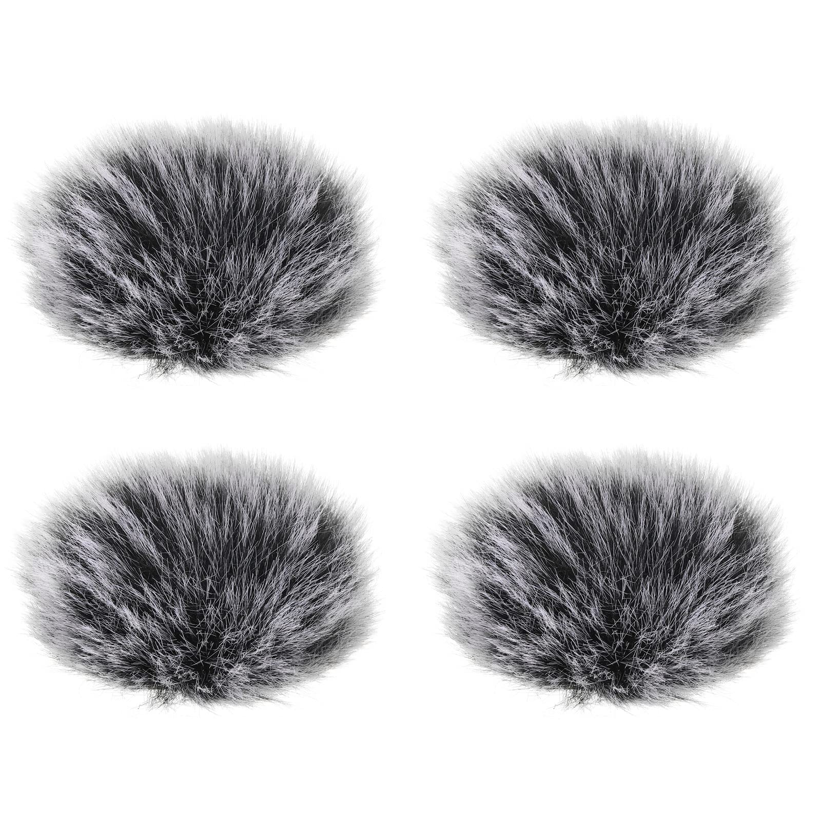 PATIKIL Furry Microphone Windscreen 7mm x 60mm Mic Cover Windshield for Indoor Outdoor Microphone Black White 4 Pack