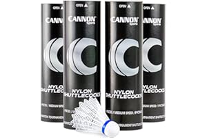 Cannon Sports Badminton Shuttlecocks – Medium Speed Nylon Badminton Birdies – Durable Plastic Shuttlecocks for Indoor Outdoor Badminton – Yellow or White Birdies in 6, 12, or 24 Pack