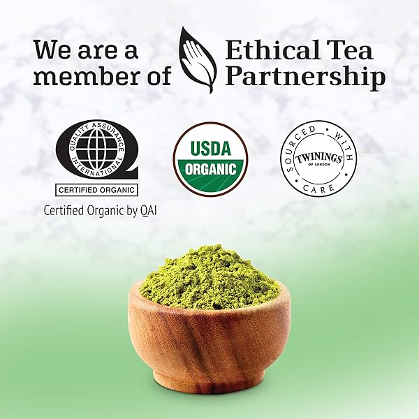 TWININGS ORGANIC JAPANESE MATCHA, PURE GROUND GREEN TEA POWDER CULINARY GRADE, 3.53 OUNCE/100G BAG, ENJOY HOT OR ICED
