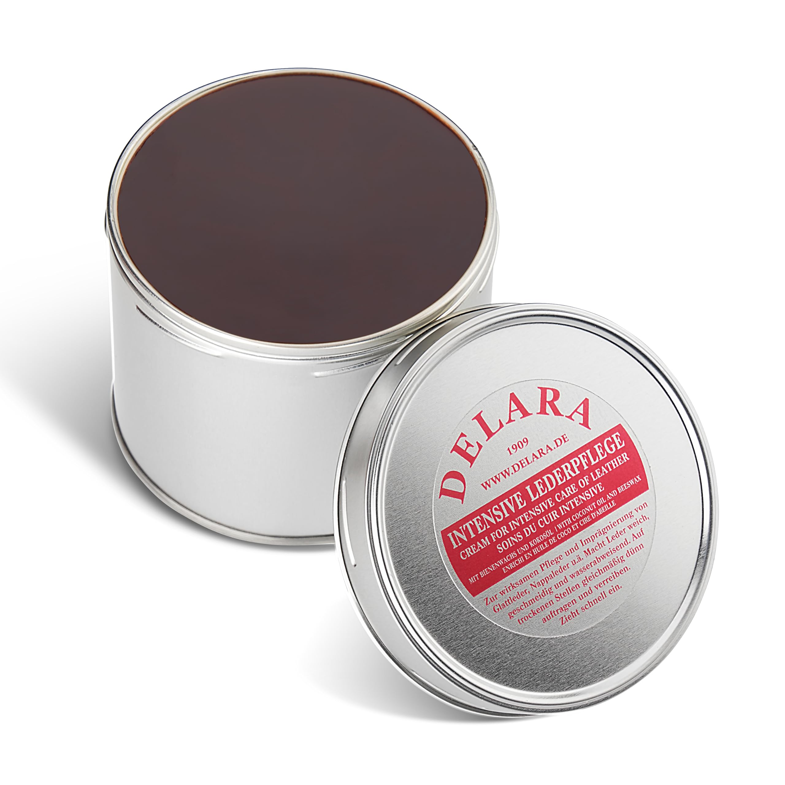 DELARA Intensive leather care – brown, 500 ml – Impregnates and protects leather very effectively, new formula coconut oil and beeswax