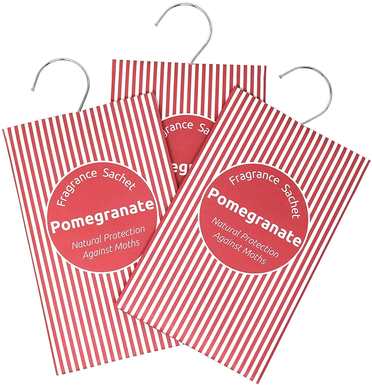 Fragrance Scented Sachet Bags, Natural Moth Repellent, Pack of 3, Pomegranate, Wardrobe Air Fresheners, Storage & Clothing Odour Prevention, Wardrobe Fresheners, Scented Sachets