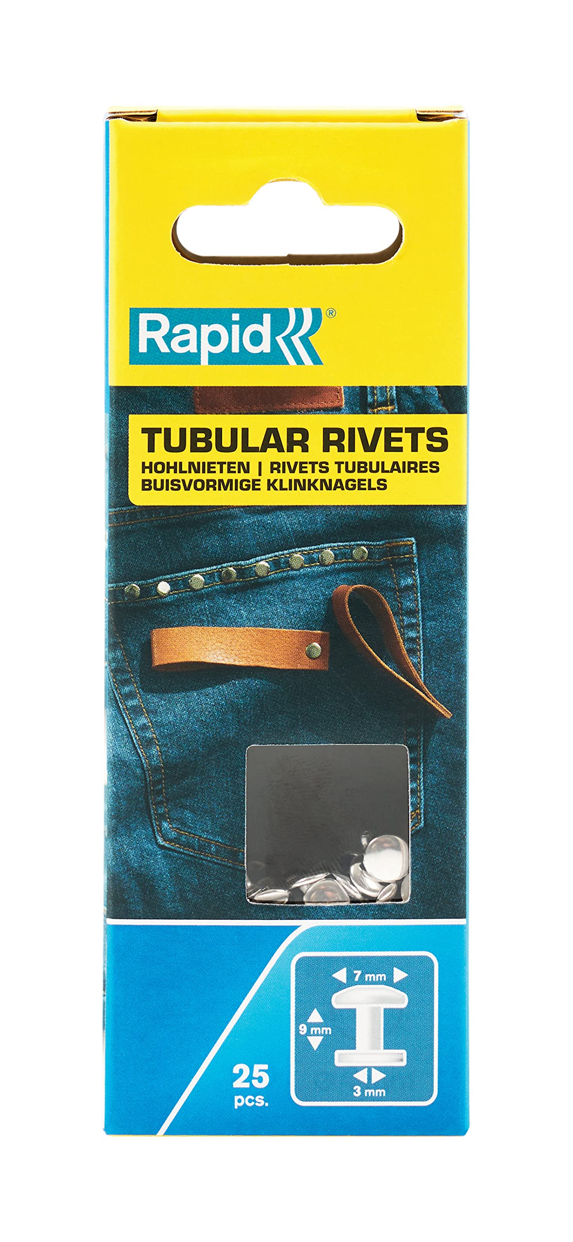 Rapid Tubular Rivets Multi-Purpose, 7 x 3 x 9 mm, 5000414 - 25 Pieces
