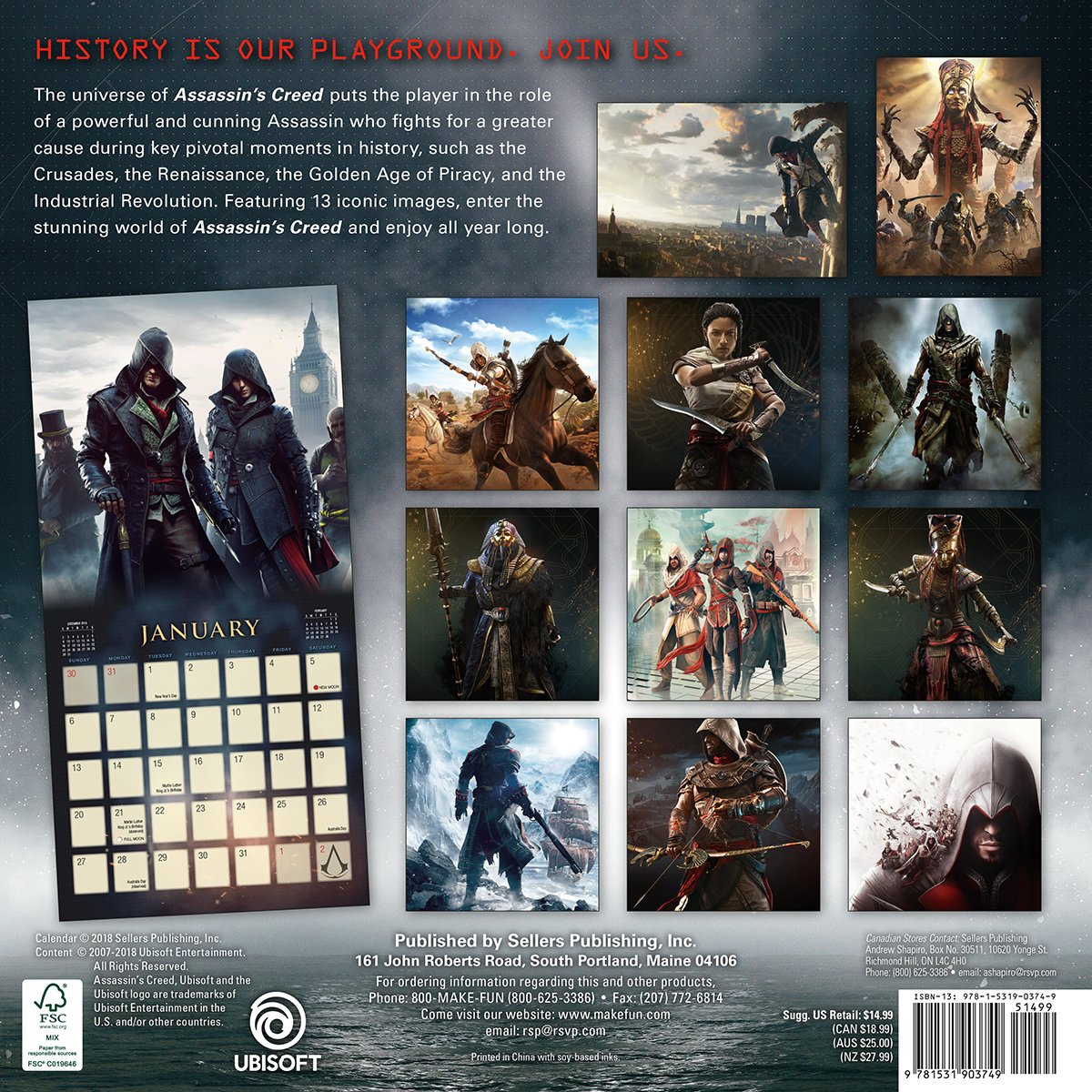 Assassin S Creed 2019 Wall Calendar Sellers Publishing 9781531903749 Amazon Com Books