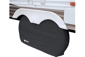 Classic Accessories Over Drive RV Dual Axle Wheel Cover, Wheels 27 inches-30inches DIA, Black, Motorhome Trailer Camper Van, 