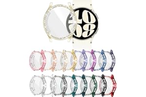 YUVIKE [16 Pack] Watch Screen Protector for Samsung Galaxy Watch6 40MM, Bling Case TPU Soft Glitter Cover Full Protection with Crystal Rhinestone for Galaxy Smart Watch6 40mm (16pcs)