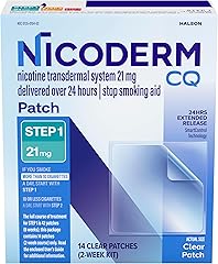 NicoDerm CQ Step 1 Nicotine Patches to Quit Smoking, 21 mg, Stop Smoking Aid, 14 Count
