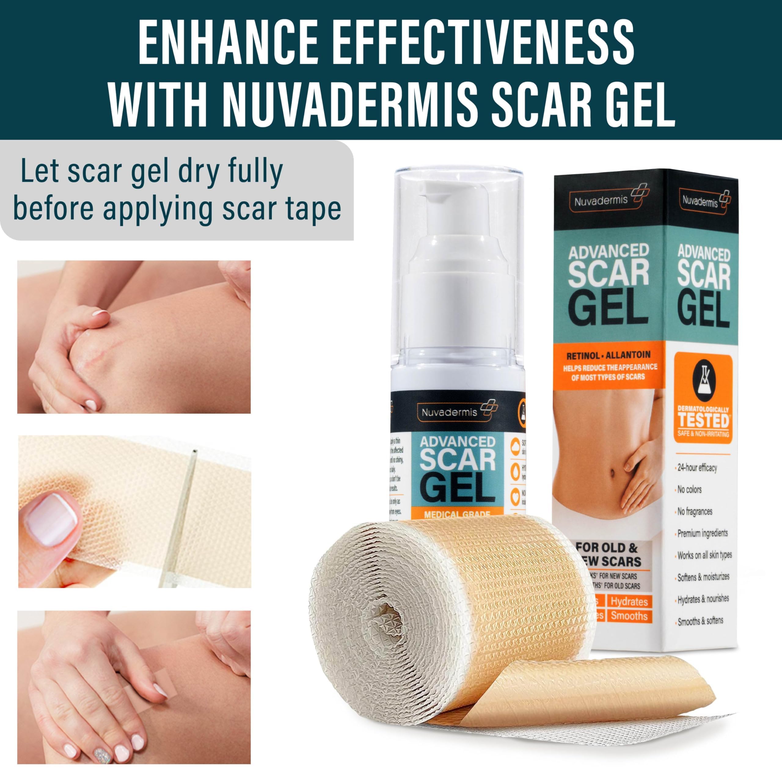 NUVADERMIS Silicone Scar Tape for Surgical Scars - 120