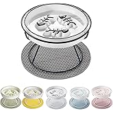 TRUNDISAN Elevated Cat Slow Feeder Bowls,Whisker Friendly Cat Bowl, Ceramic Raised Slow Feeder, Anti Vomit Promotes Digestion