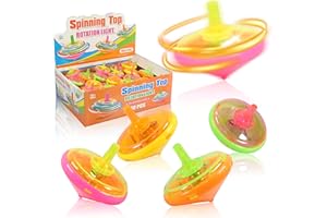 PROLOSO 100 Pcs Light Up Spinning Tops LED Flashing Spinners with Gyroscope