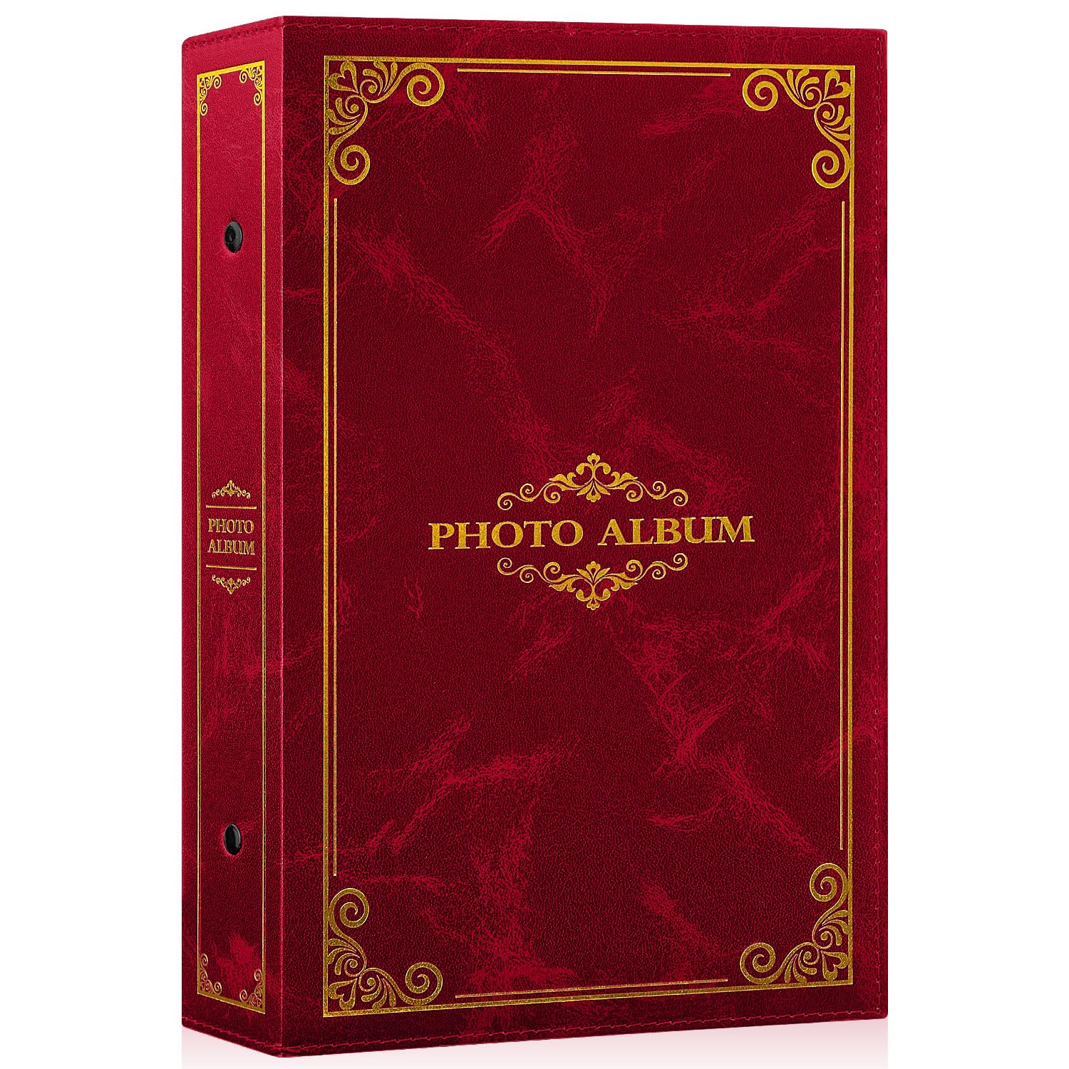 Lanpn Photo Album 6x4 Slip in, Traditional Classic 300 Pockets Photo Albums Holds Landscape Only 10x15cm Picture Red — image 1