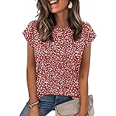 Zeagoo Womens Tops Summer Casual Cap Sleeve Tshirts Shirts Business Dressy Spring Fashion Outfits Trendy Clothes