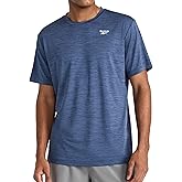 Reebok Mens Reflective Small Logo Crewneck T-Shirt, Standard Fit, Lightweight Cool Touch Jersey Fabric