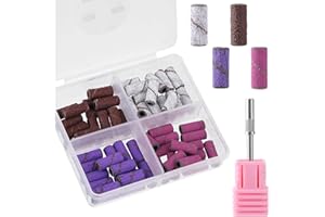 WY LIGHTING LEVEL 60Pcs 3mm Nail Drill Sanding Bands Mini Nail File Bits Professional Small Mandrel Bit Fine Grits Sander Bit for Manicures and Pedicures Nail Gel Removing Shaping Nails Accessories