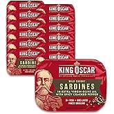 King Oscar Wild Caught Sardines in Extra Virgin Olive Oil, Spicy Cracked Pepper, 3.75 Ounce (Pack of 12)