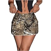 WDIRARA Women's Y2K Low Waist Denim Mini Skirts Bodycon Cargo Skirts with Flap Pockets
