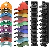 HeQe Hat Organizer for Baseball Caps Hold Up to 40 Hats, 2 Pack Hat Rack for Wall, Strong Adhesive Hat Storage Display Holder for Closet Door and Wall (Black)