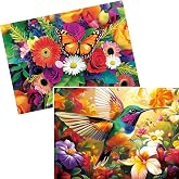 2-Pack 500 Pieces Puzzles for Adults, Flower Hummingbird Puzzles 500 Pieces | Butterfly Jigsaw Puzzles for Adults, Birthday Party for Family, Game Nights Gifts