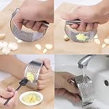 Sinnsally Garlic Press Stainless Steel Crusher Ginger Mincer with Peeler Kit view 3