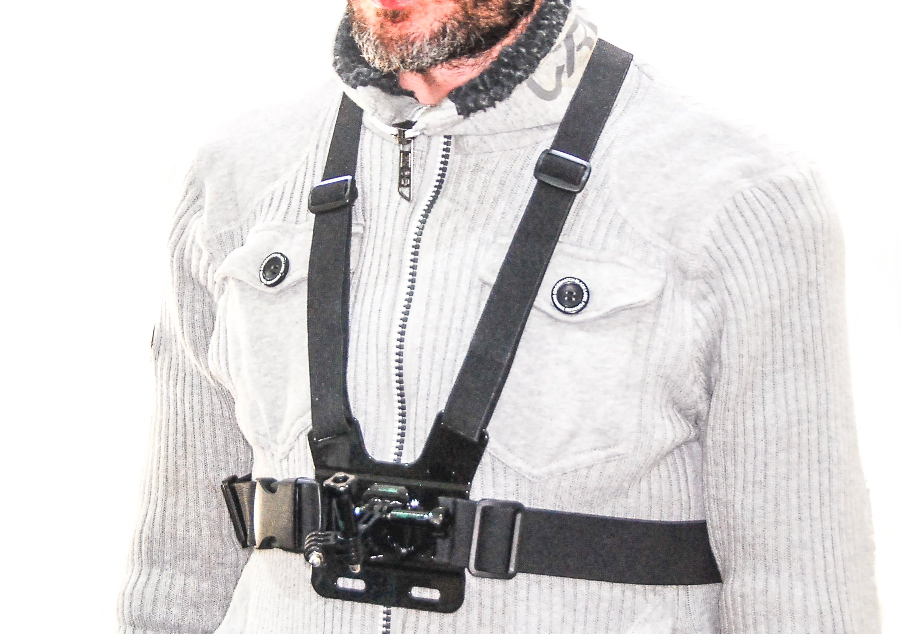 PROtastic Deluxe Chest Harness for GoPro/SJCAM Compatible Cameras - Great for Skiing, Cycling, Surfing etc.
