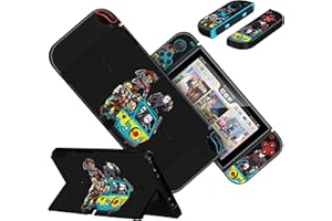 Oqplog Ghost Case for Nintendo Switch OLED 2021 Cool Design Skeleton Skull Design Character Fashion Scratch Resistant Cases Hard Shell Cover for Girls Kids Boys Men for Switch OLED,car