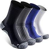 SITOISBE Elite Cushioned Compression Mid-crew Socks 4-Pack for Youth Women Men