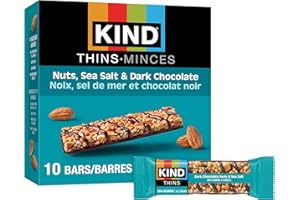 KIND THINS Nuts Sea Salt & Dark Chocolate, Gluten Free Bars, 21g Bar (10 Count)