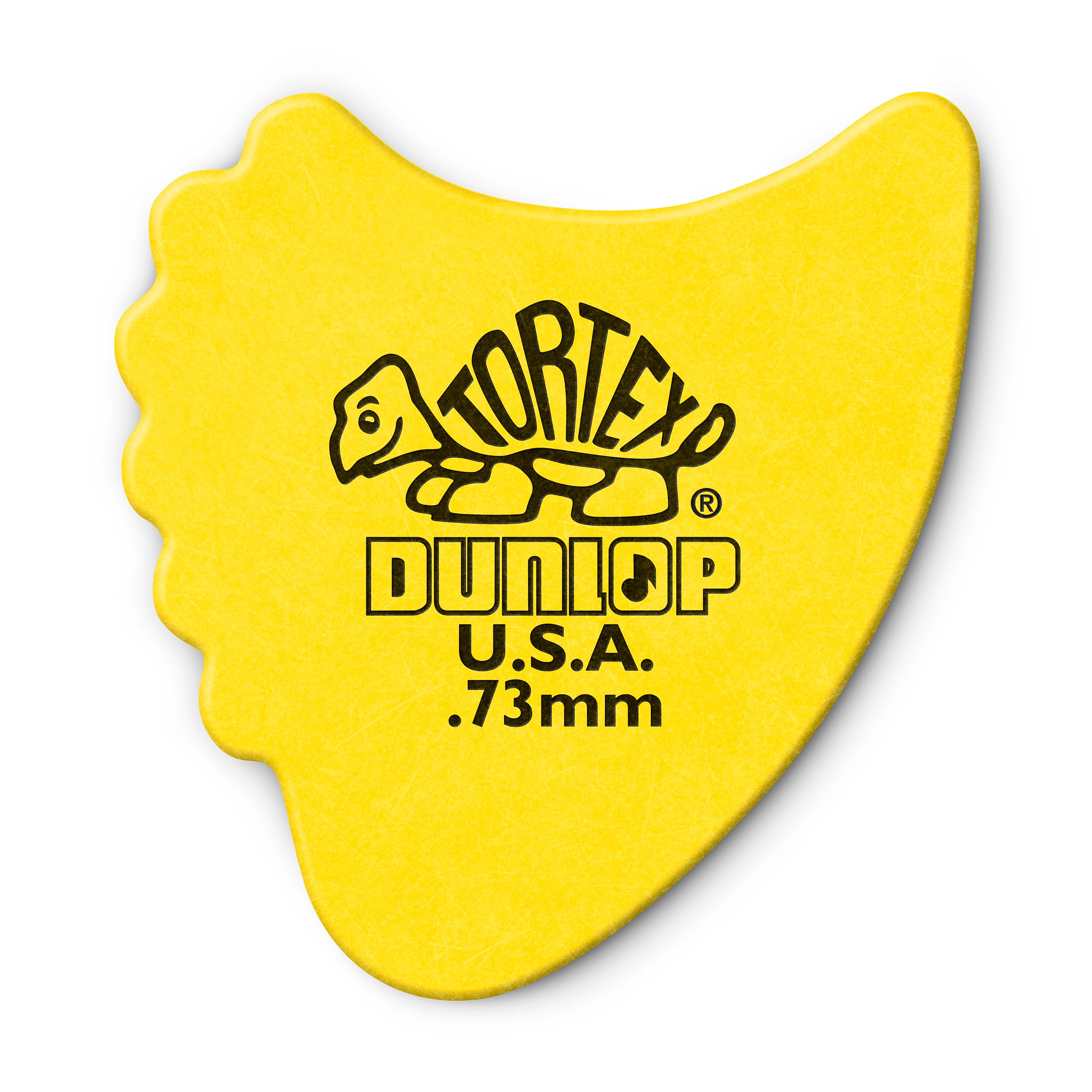 Dunlop 414R73 Tortex® Fins, Yellow, .73mm, 72/Bag