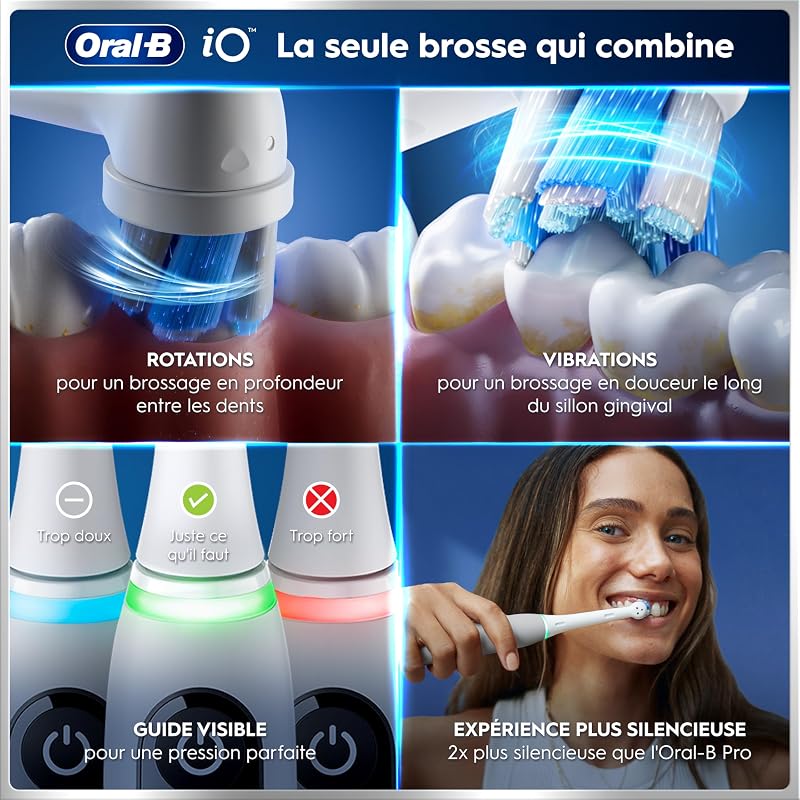 Brosse à Dents Electrique iO 6, 3 Brossettes de Rechange, Grise