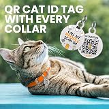 BRONZEDOG Leather Cat Collar with Removable QR-ID Tag 18-22 cm Orange view 3