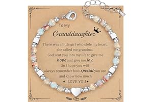 HiStock Daughter Gifts from Mom Bracelet, Granddaughter Gifts from Grandma Bonus Mom Gift Nature Stone Bead Bracelet Jewelry Birthday Gift Sister Easter Stocking Stuffers for Teens Women