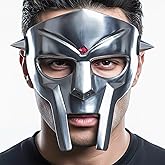House of Warfare MF DOOM Gladiator Mask – Fantasy Party Costume Roman Gladiator Maximus Helmet for Halloween W/Leather Strap