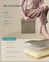SONGMICS Storage Ottoman Foldable Foot Rest 30x30 cm Camel Brown LSF028K51 view 5
