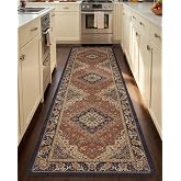 Color&amp;Geometry Kitchen Floor Mat 24x87 Vintage Anti Fatigue, Warm Coral | 0.4in Cushion Standing Mat For Cooking/Working/Laundry, Boho Decor, Non Slip PVC Kitchen Rug, Oil/Water Proof, Anti Slip