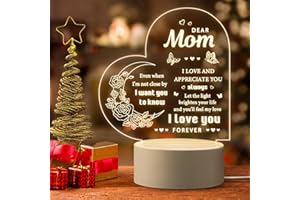 MILCIER Mothers Day Gifts for Mom from Daughter, Gifts for Mom Birthday from Daughter - Engraved Night Lamp - Best Mom Mother's Day Gift Ideas, Christmas Gifts for Mom Mother in-Law