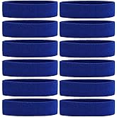 ONUPGO Sweatband Headbands for Men & Women -12PCS Sports Headbands Moisture Wicking Athletic Cotton Terry Cloth Headband for Tennis,Basketball,Football,Gym,Working Out