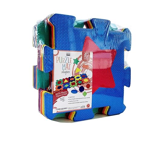 Shapes Rubber EVA Foam Puzzle Play mat 10 Interlocking