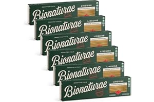 Bionaturae Linguine Pasta Noodles - Durum Semolina Pasta, Kosher, High Protein, Non-GMO, USDA Certified, Durum Semolina Linguine, Linguine Pasta Organic, Crafted in Italy - 16 Oz, 6 Pack