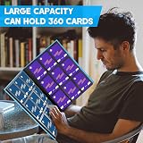 TiopLior Trading Card Binder 360 Pockets Blue 20 Pages 9-Pocket Side Loading view 6