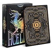 WJPC Easy Shuffling Plastic Waterproof Playing Cards,Cool Black Dragon Poker Cards for Game and Party, Deck of Cards（Dragon